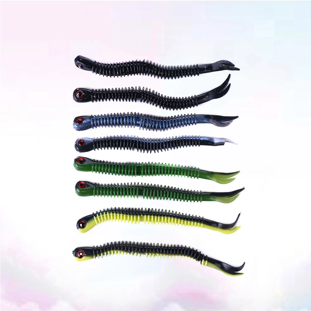 8PCS 12.4CM  Length Fishing Bait Suit Lifelike Sandworm Fishing Lures Simulated Baits Fake Fishing Lures for Outdoor Fishing Use