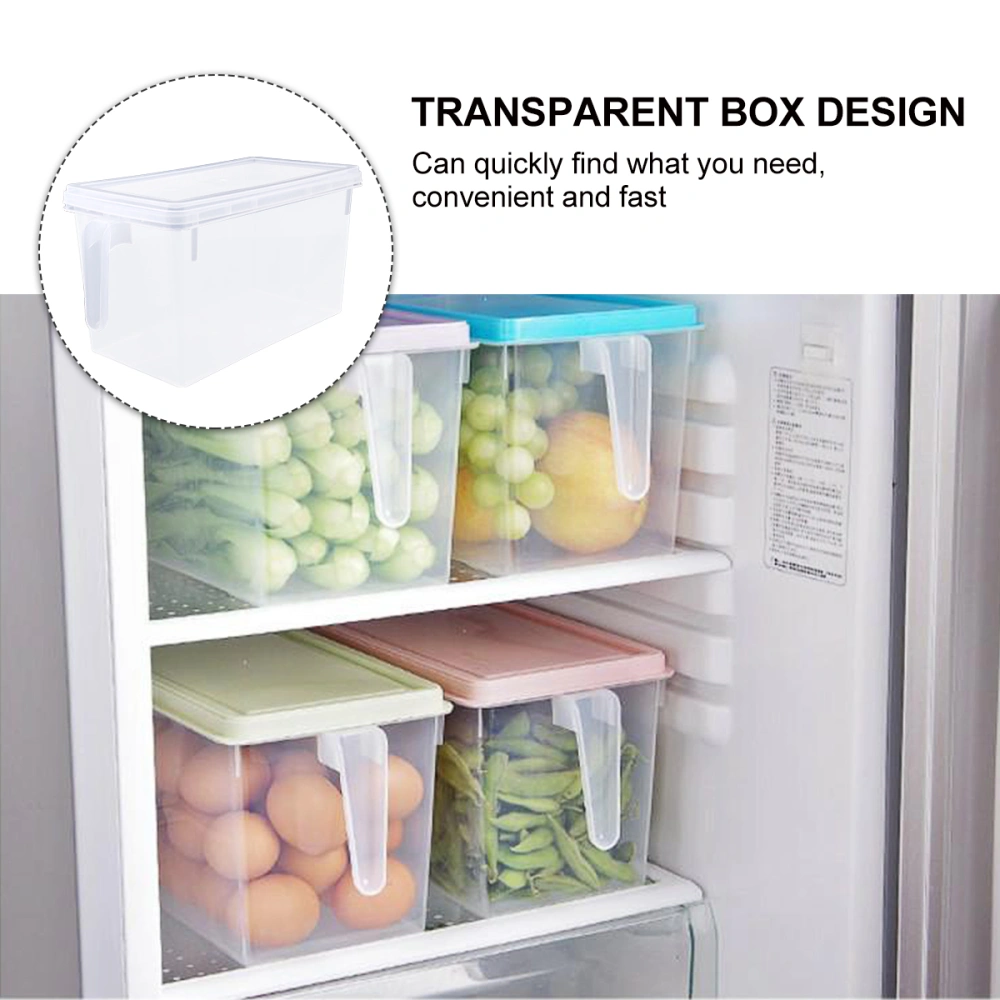 2pcs 4.7L Transparent Plastic Storage Box Storage Container Bin with Handle