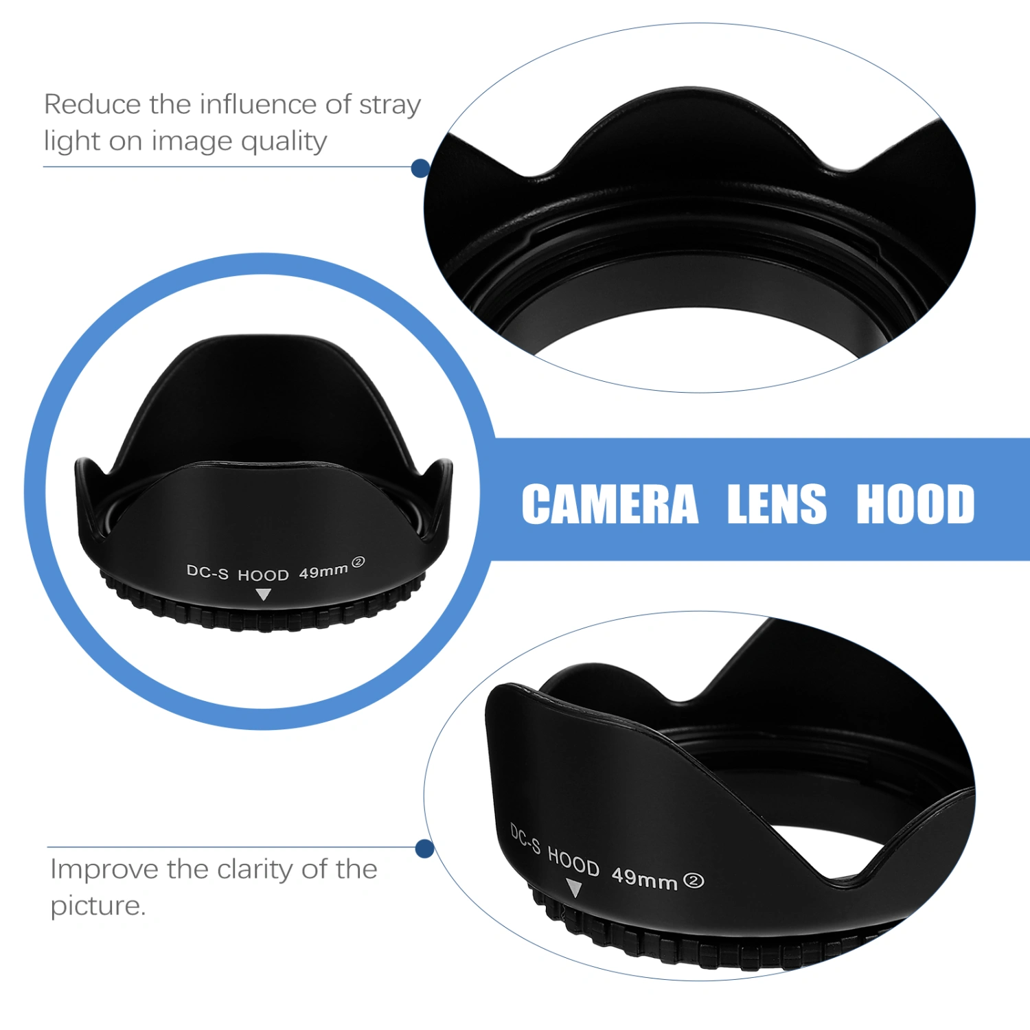 Lens Hood Camera Lens Sun Cover Plastic Lens Guard Protector Photography Supply