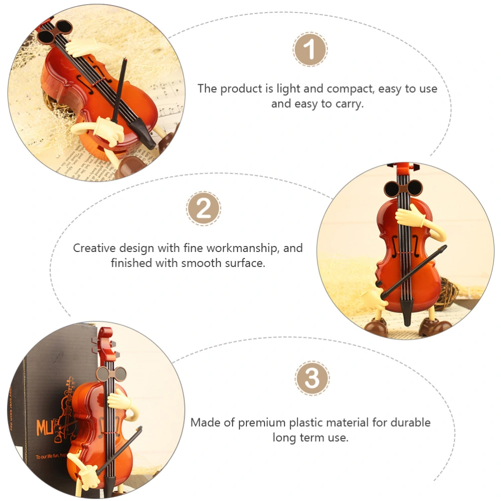 1Pc Creative Music Box Swinging Violin Model Desktop Ornament (Random Music)