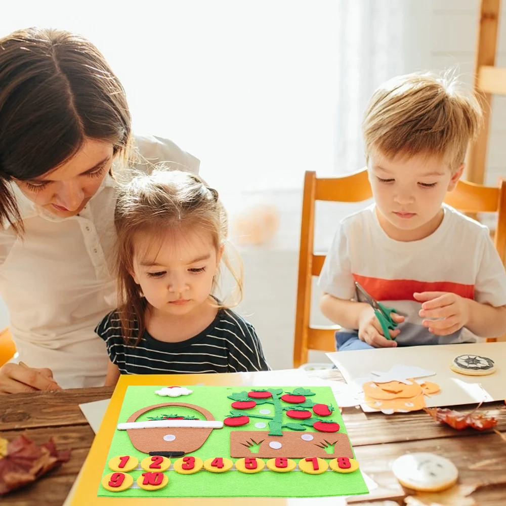 Teaching Felt Board for Toddlers Children Math Toy Vegetables Number Math Toy