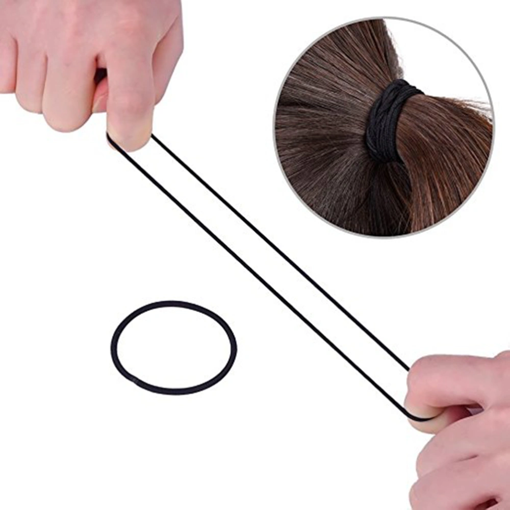 40pcs Elastic Hair Tie Fashion Women Seamless Hair Band Rope Ponytail Holder (Black）