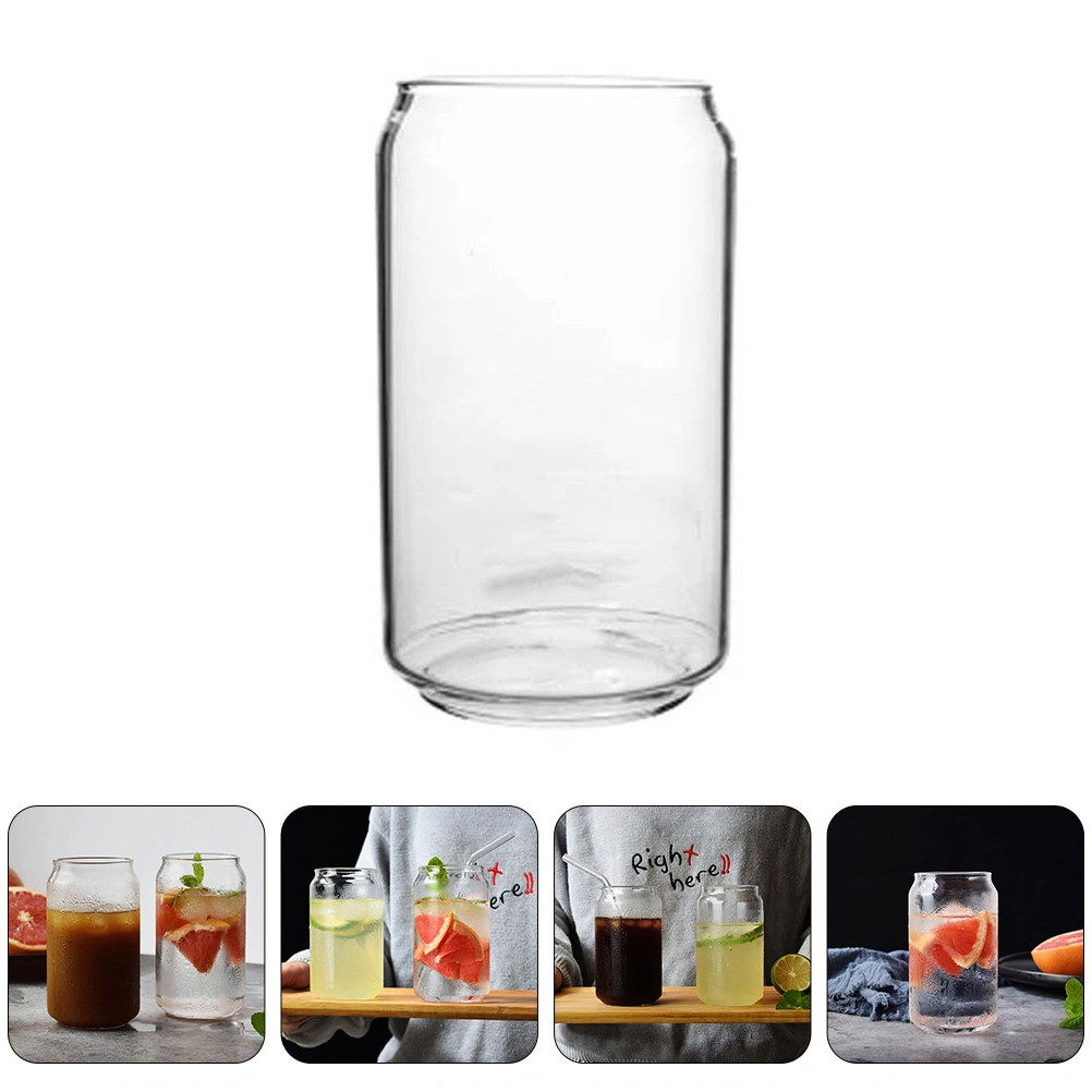 Ring-pull Can Shaped Glass Cup Transparent Water Mug Practical Beer Mugs