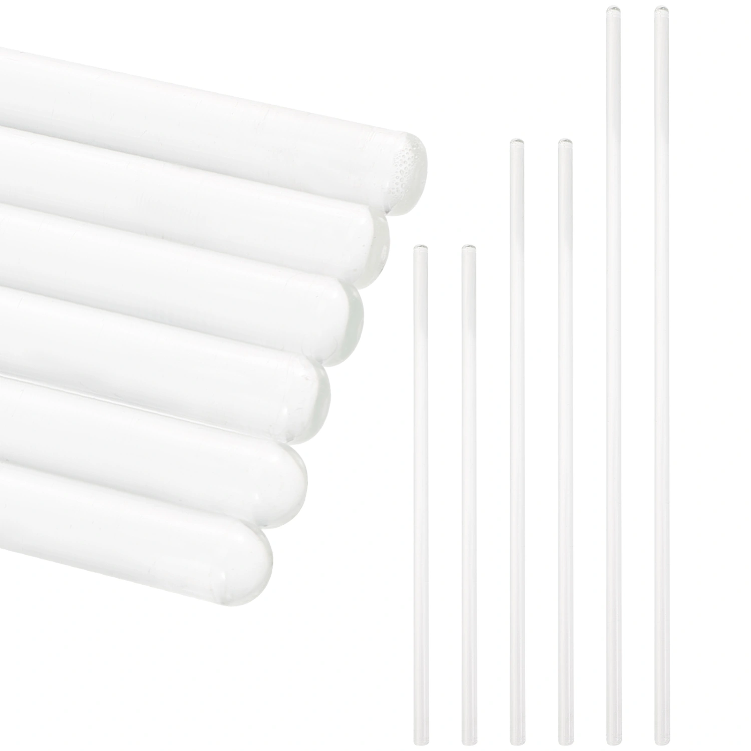 6pcs Glass Stirring Rods Laboratory Stir Sticks Drainage Rods with Both Ends Round