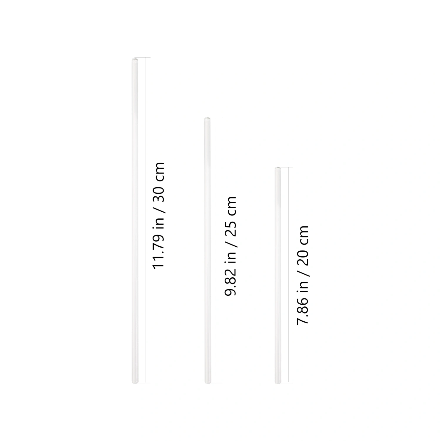 6pcs Glass Stirring Rods Laboratory Stir Sticks Drainage Rods with Both Ends Round