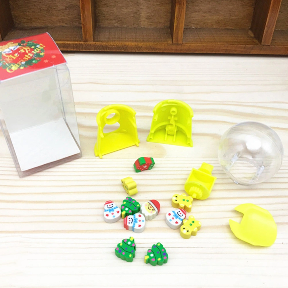 8Pcs Christmas Eraser Design of Christmas Tree Snowman Santa Claus Snowflake Shape Kids Gifts School Stationery(Random Color)