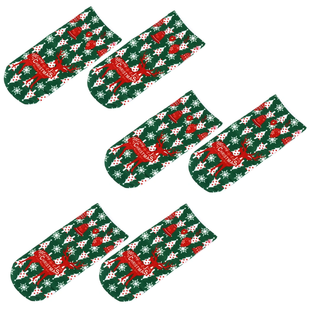 3 Pairs/Set Colorful Christmas Sock Polyester Stocking Christmas Stocking