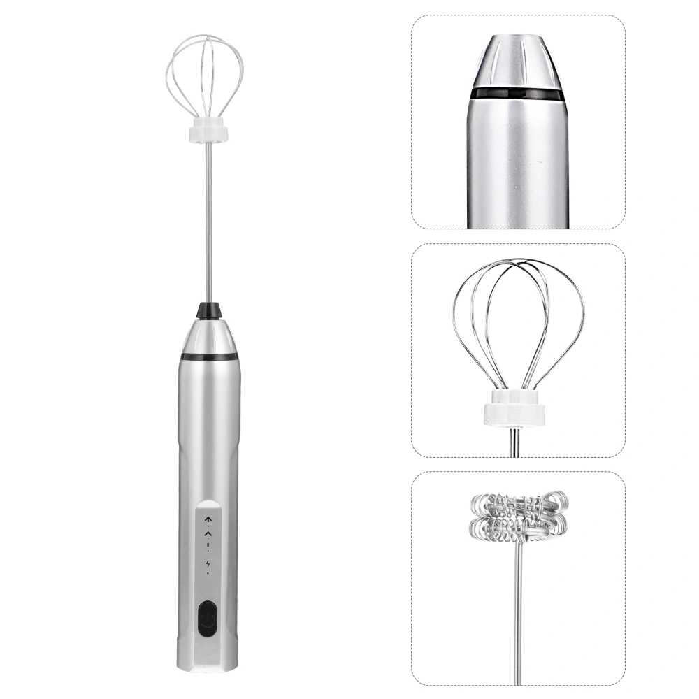 1 Set Rechargeable Electric Milk Egg Frother Three Speeds Adjustment Eggbeater