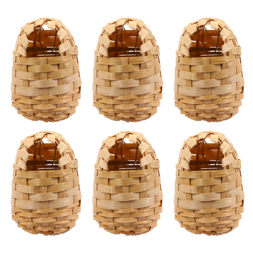 6Pcs Wild Birds Resting Place Handwoven Birds Nest Winter Bird House with Hooks