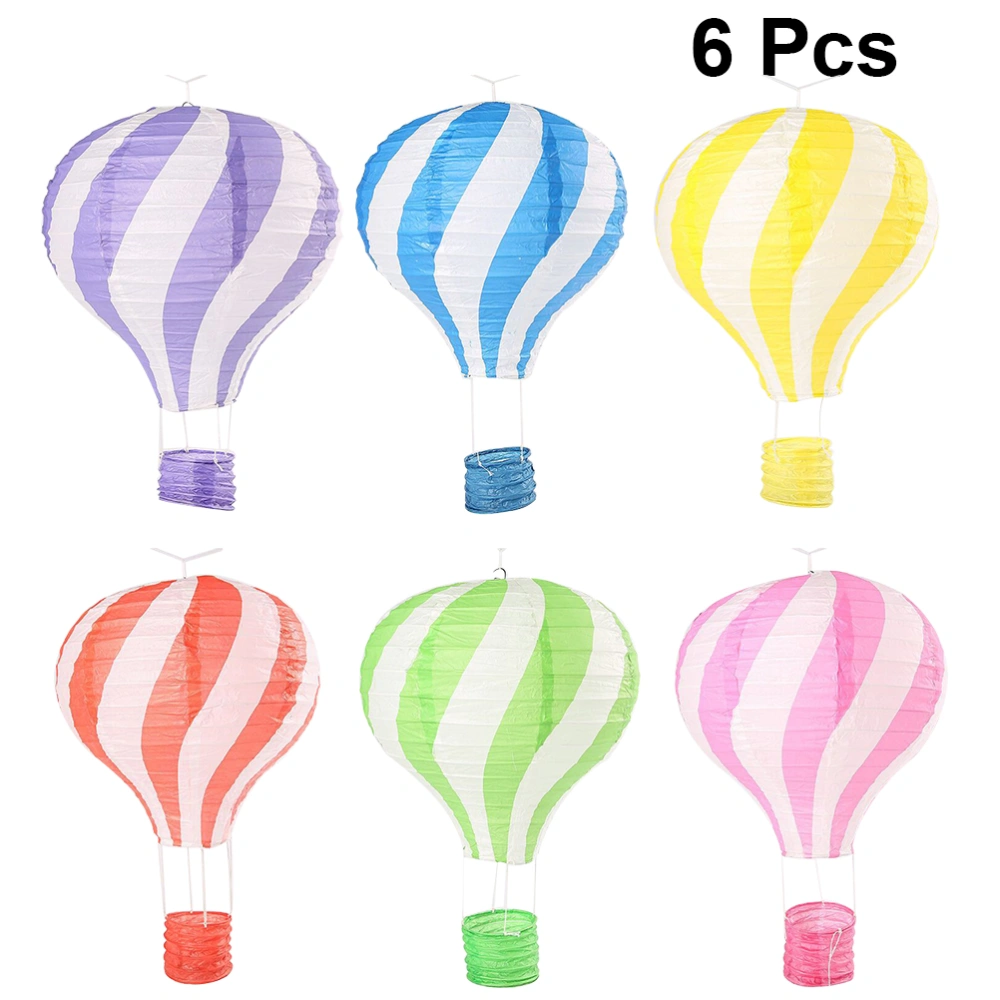 6Pcs Folding Hot Air Balloon Paper Lanterns Delicate Charming Paper Lanterns Wedding Party Decoration