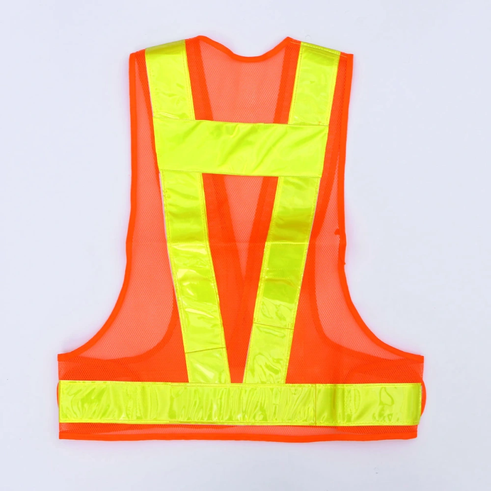 1pc Fishnet Safety Reflective Vest High Visibility Security Mesh Waistcoat for Cycling Outdoor Construction (Orange)