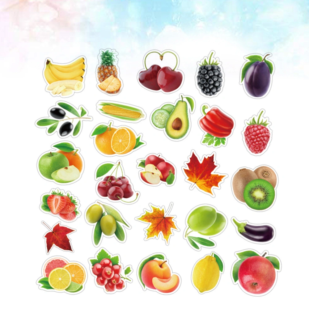 100Pcs Fruit Pattern Stickers Notebook Decals Waterproof Draw-Bar Box Stickers Assorted Color