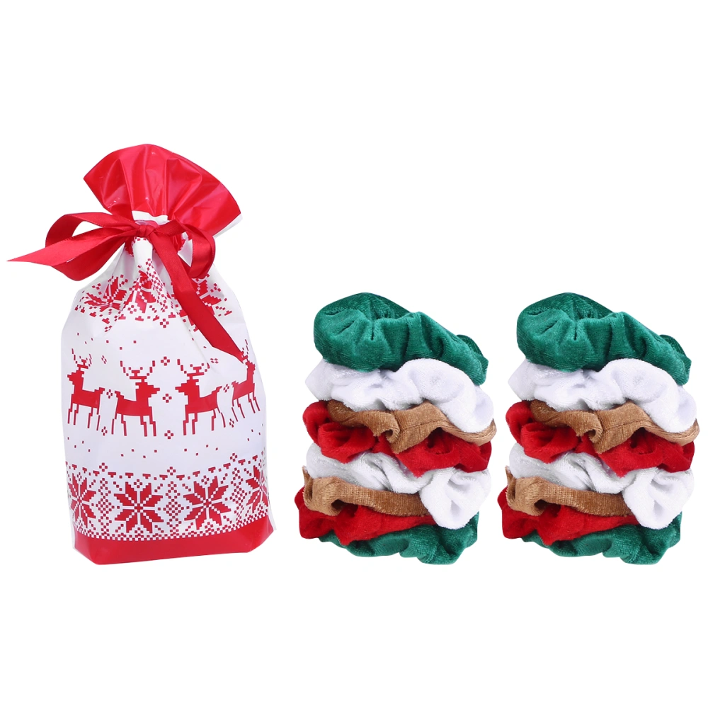 24pcs Christmas Hair Rings Festive Hair Tie Chic Hair Band Party Headdress Ponytail Holders