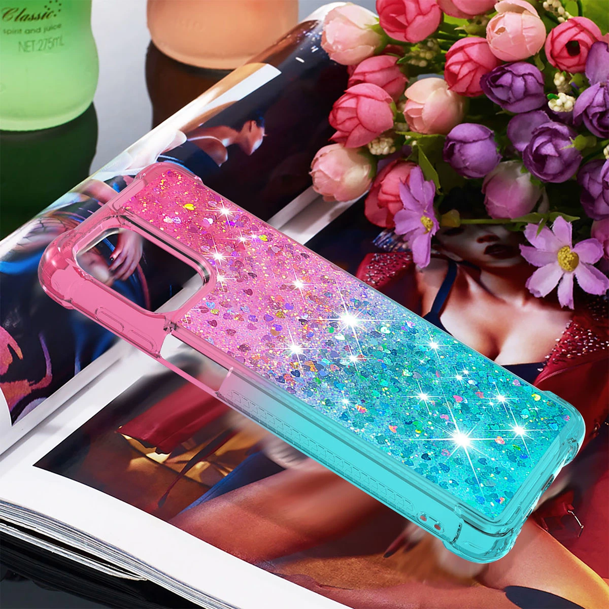 Phone Protective Cover Phone Glitter Quicksand Shell Compatible with Edge S