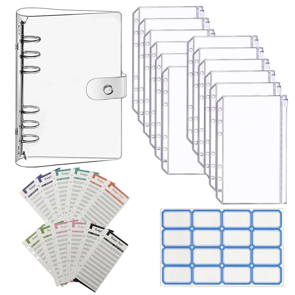 1 Set Budget Binder with Zipper Envelopes Budgeting Cash Envelopes Budget Planner(A6)