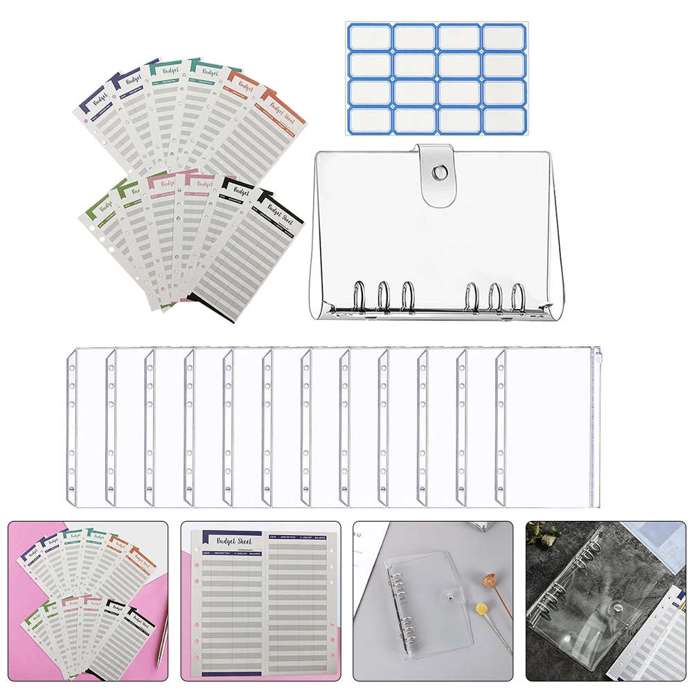 1 Set Budget Binder with Zipper Envelopes Budgeting Cash Envelopes Budget Planner(A6)