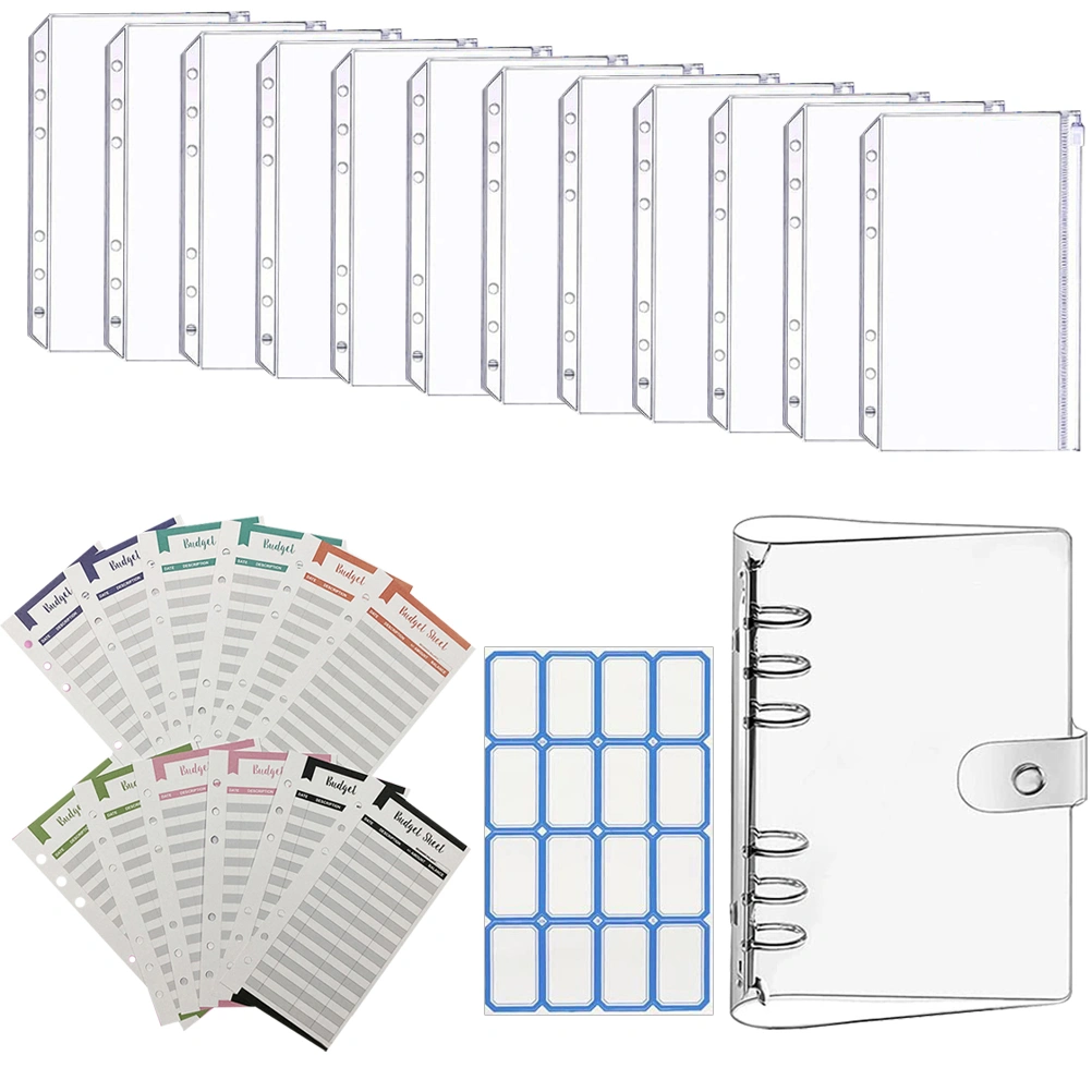 1 Set Budget Binder with Zipper Envelopes Budgeting Cash Envelopes Budget Planner(A6)