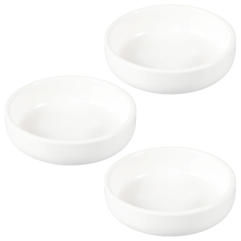 3pcs Ceramic Relish Plate Simple Seasoning Dish Ceramic Cold Dish Snack Plate