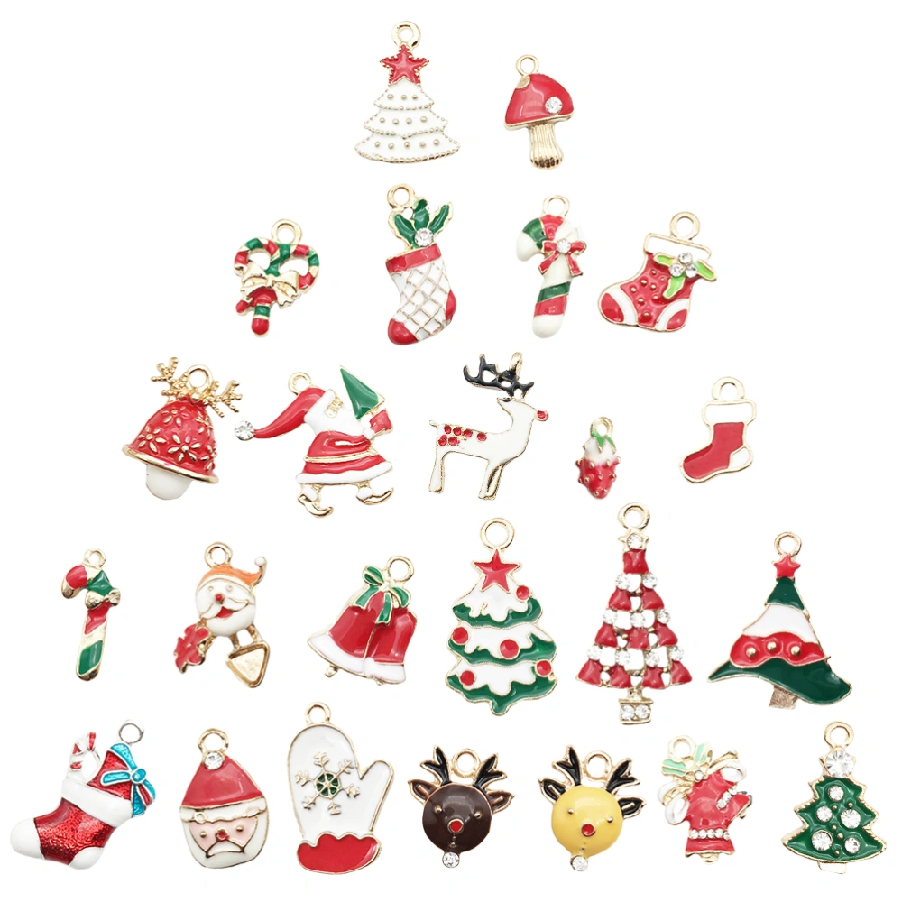 24pcs Alloy Pendants Charm Set Christmas DIY Pendants Jewelry Making Accessories