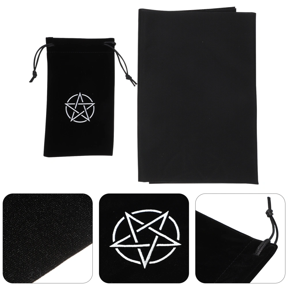 1 Set Tarot Cards Drawstring Bag Pentacle Tablecloth Tarot Card Storage Bag