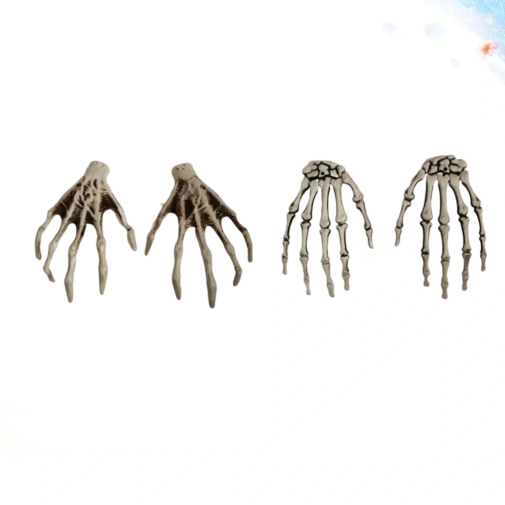 2 Pairs of Halloween Witch Hand Claws Skeleton Hand Haunted House Hand Claw Decoration Props Horror Cosplay Props for Halloween Festival Bar