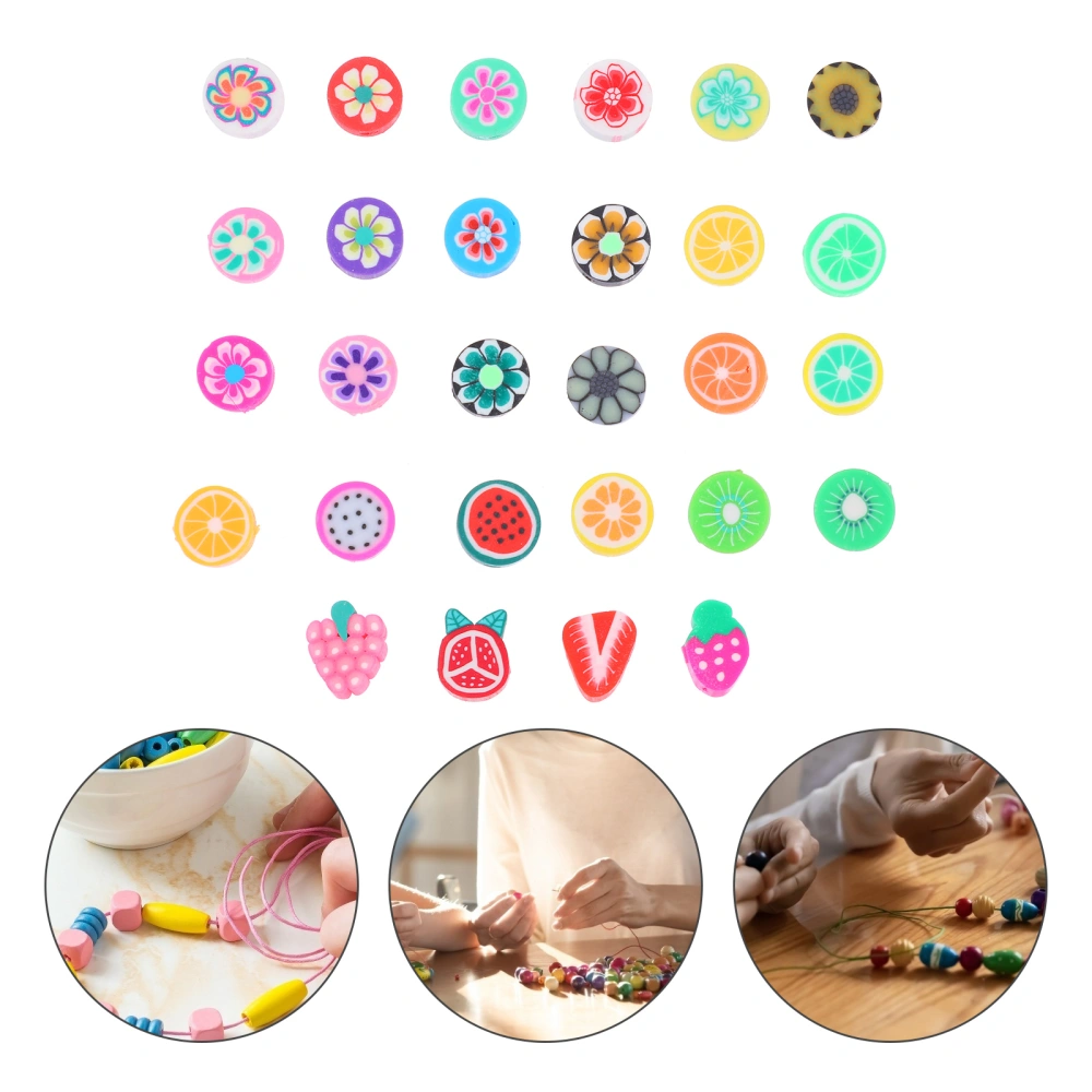 100Pcs Polymer Clay Beads Beautiful Loose Beads Lovely Spacer Beads for DIY