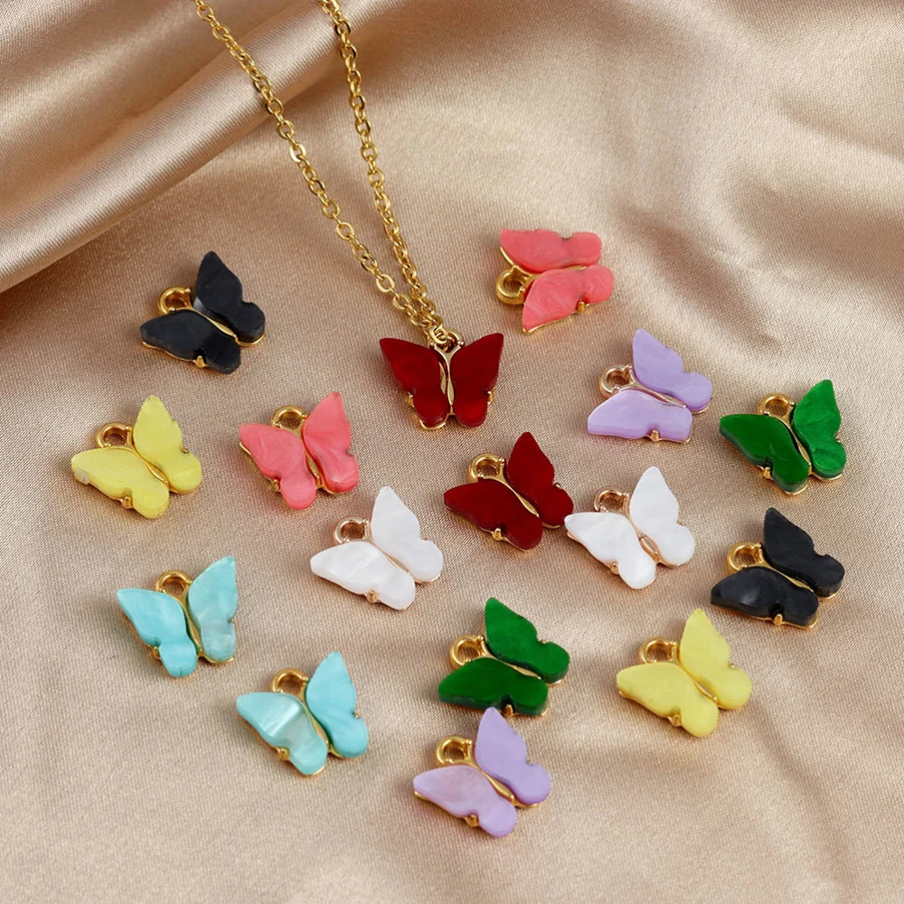 20Pcs Butterflies Pendant Jewelry Making Charms for Necklace Bracelets Earrings