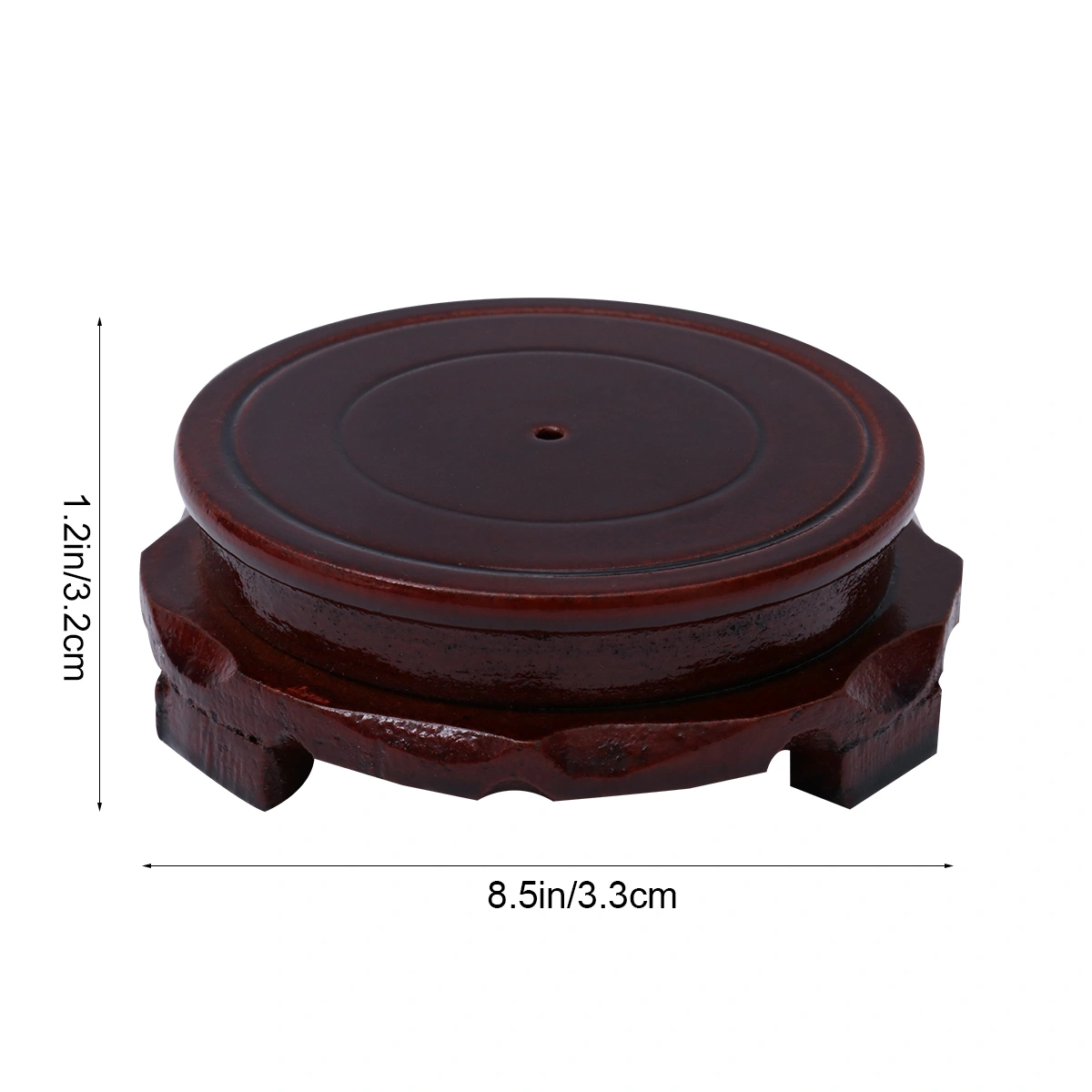 Round Wood Base Flowerpot Drip Tray Plant Pot Saucer for Fleshiness Planter Garden Balcony Vase Flower Pot Fish Tank Tray(8cm Brown Rotatable Unavailable)