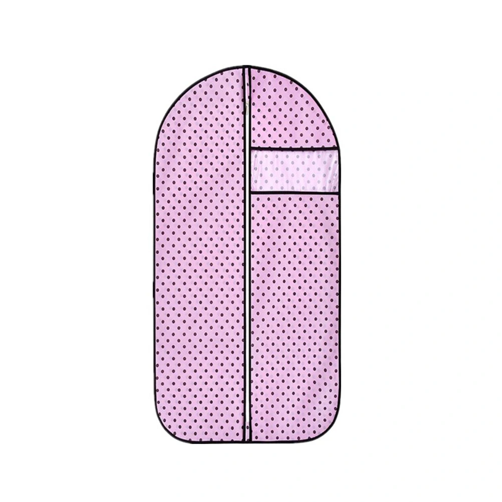 Clothes Dust Cover Suit Dustproof Storage Bag Garment Organizer Protector Size L (Pink Dot)