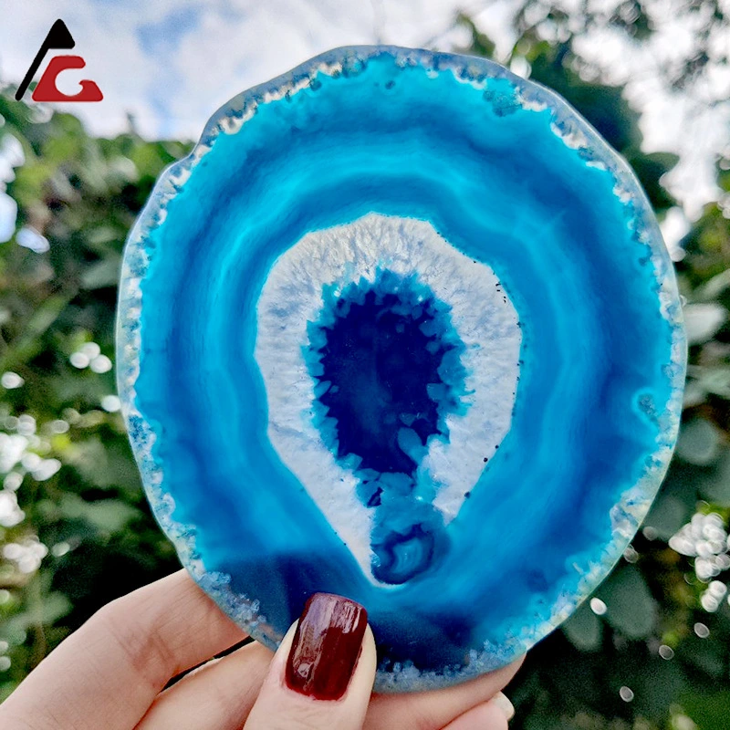 Polished Agate Slice Cup Pad Coffee Table Drinks Coaster Exquisite Beverage Coffee Coaster