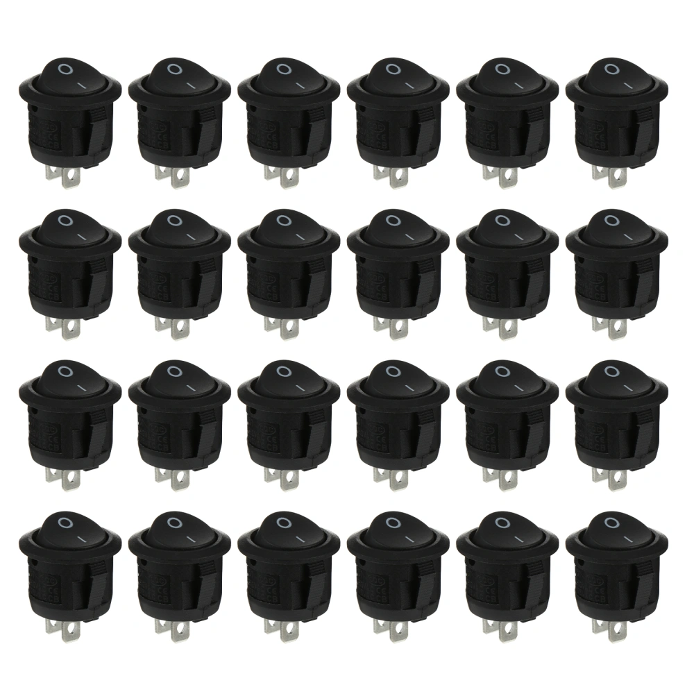 24PCS Rocker Switch Replacement 2 Pin Round Snap Switch for Car Auto Boat