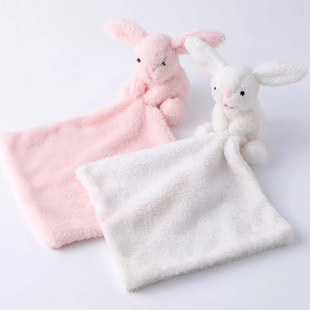 Pink Bunny Baby Soothing Plush Towel Security Blankets Infant Comforting Towel