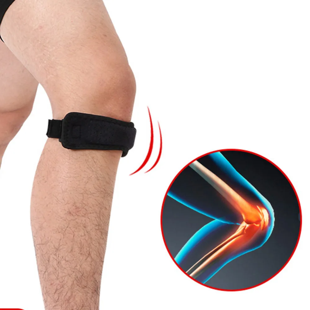 2pcs Outdoor Sports Patella Guard Bands Brace Knee Protector Belts (Black)