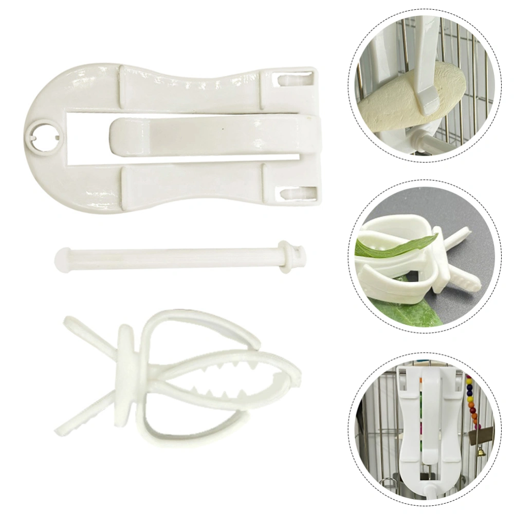 4pcs Parrot Vegetable Clip Multi-functional Fixed Clip Bird Cage Supply (White)