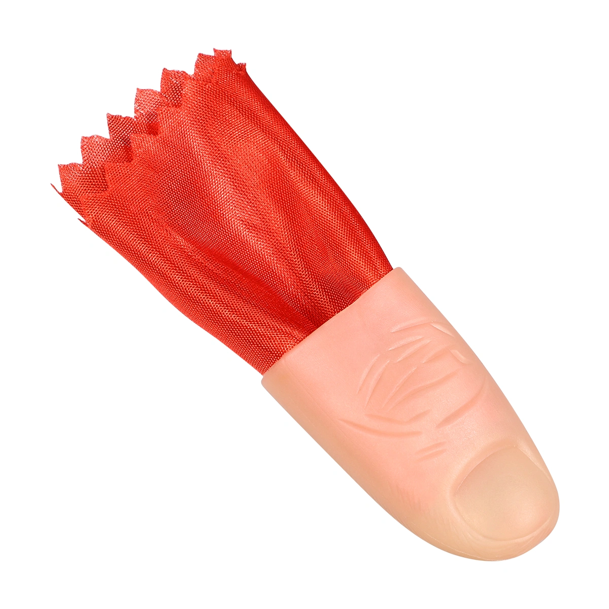 Toyvian 2PCS Trick Fingers Fake Fingers Thumb Tips Stage Show Prop Prank Toy with Red Silk Training Cloth