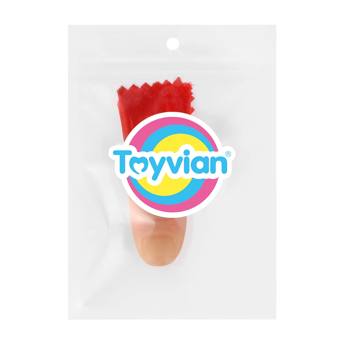 Toyvian 2PCS Trick Fingers Fake Fingers Thumb Tips Stage Show Prop Prank Toy with Red Silk Training Cloth