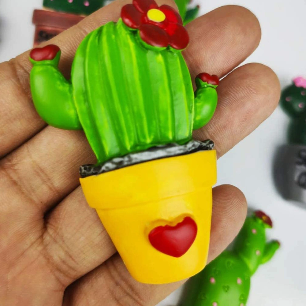 8pcs Cactus Ornaments Resin Crafts Potted Plants DIY Making Decorative Accessories