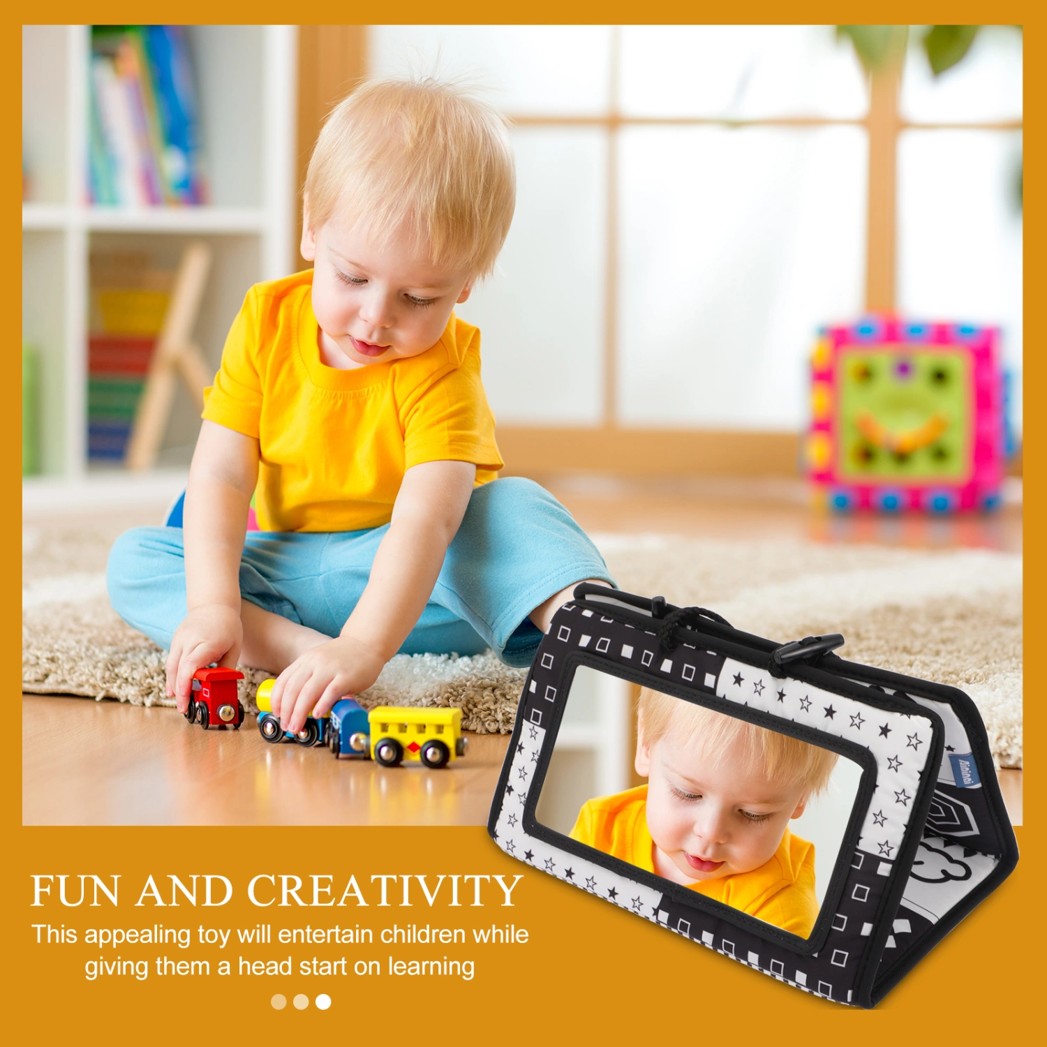 Baby Mirror Toy Baby Car Plaything Foldable Baby Book Baby Cognition Plaything