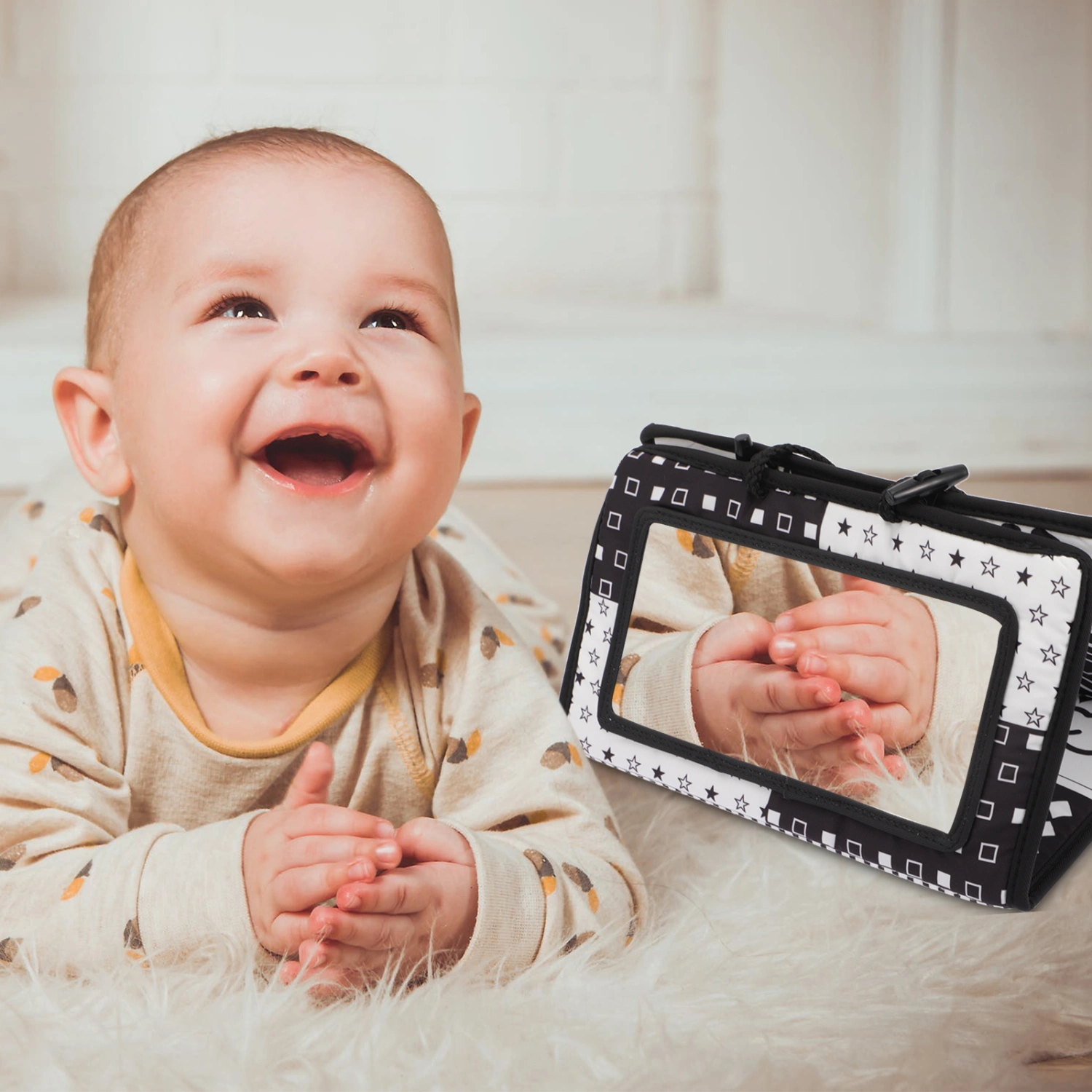 Baby Mirror Toy Baby Car Plaything Foldable Baby Book Baby Cognition Plaything