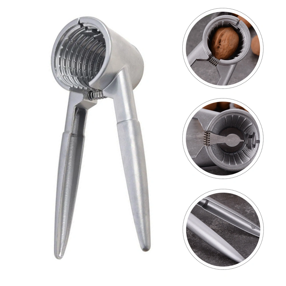 1Pc Aluminum Walnut Shell Hazelnut Pecan Opener for Home Kitchen Use (Silver)