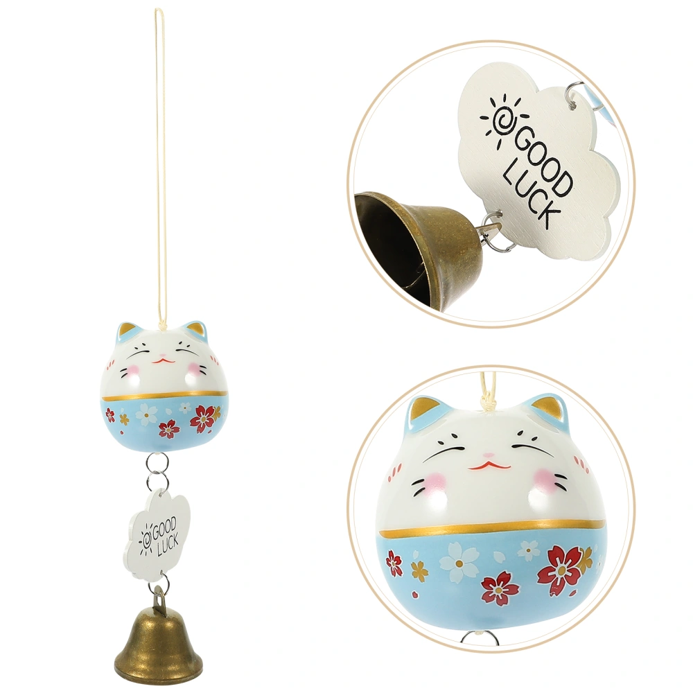 Fortune Cat Wind Bell Hanging Decors Japanese Style Ceramic Creative Wind Chime