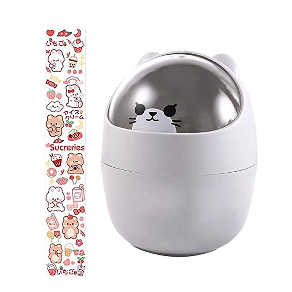 Cartoon Garbage Can Desktop Trash Can Desktop Trash Bin Plastic Small Trashcan