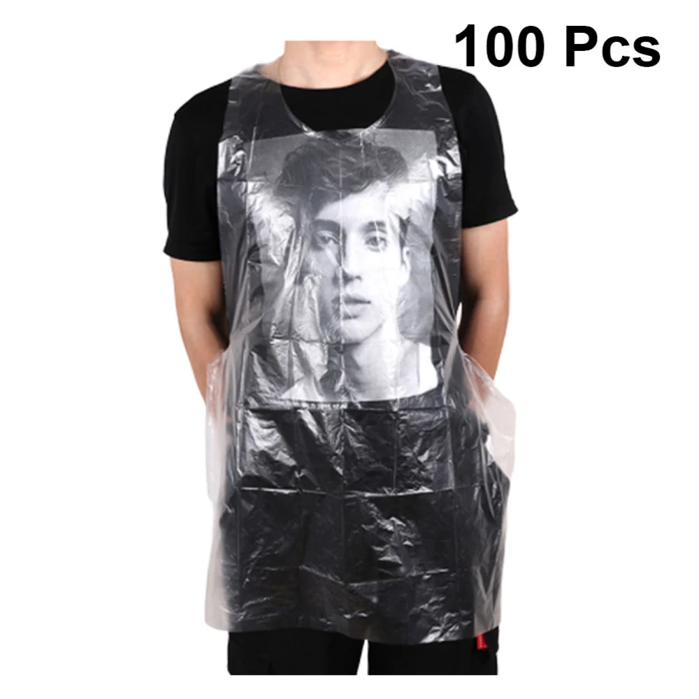 100pcs Disposable Antifouling Plastic Apron Durable Water-proof Oil-Proof Apron for Cooking Home