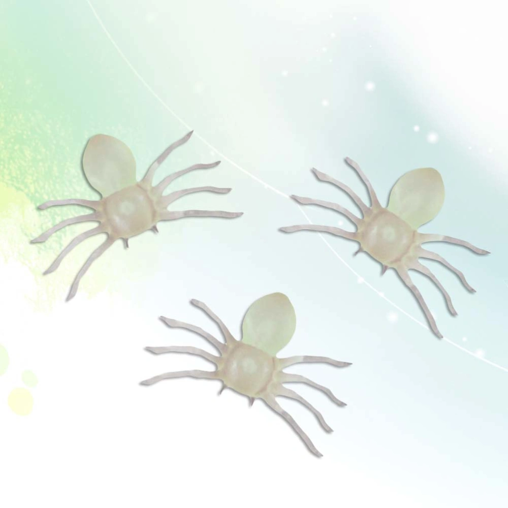 50pcs Funny Plastic Luminous Spider Trick Toy Halloween Party Haunted House Prop Decor