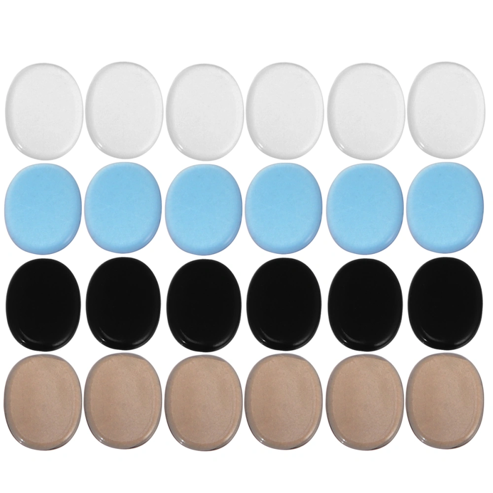 24pcs Silicone Self-adhesive Drum Snare Mute Mat Damper Gel Pad Silicone Drum Damping Drum Damper for Controlling Drum (Transparent + Coffee + Blue + Black)