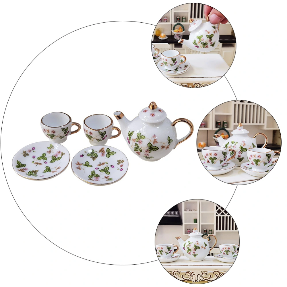 5pcs 1/6 Mini House Miniature Ceramic Tea Cup Mini Tableware Pretend Play Toy