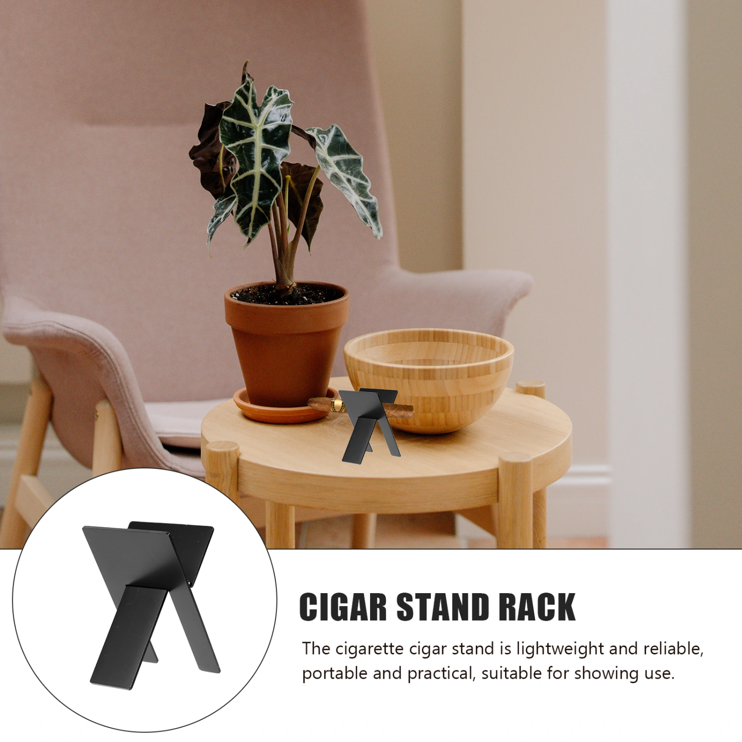 Stainless Steel Cigar Holder Foldable Cigar Stand Small Cigar Holder Desktop Cigar Rack