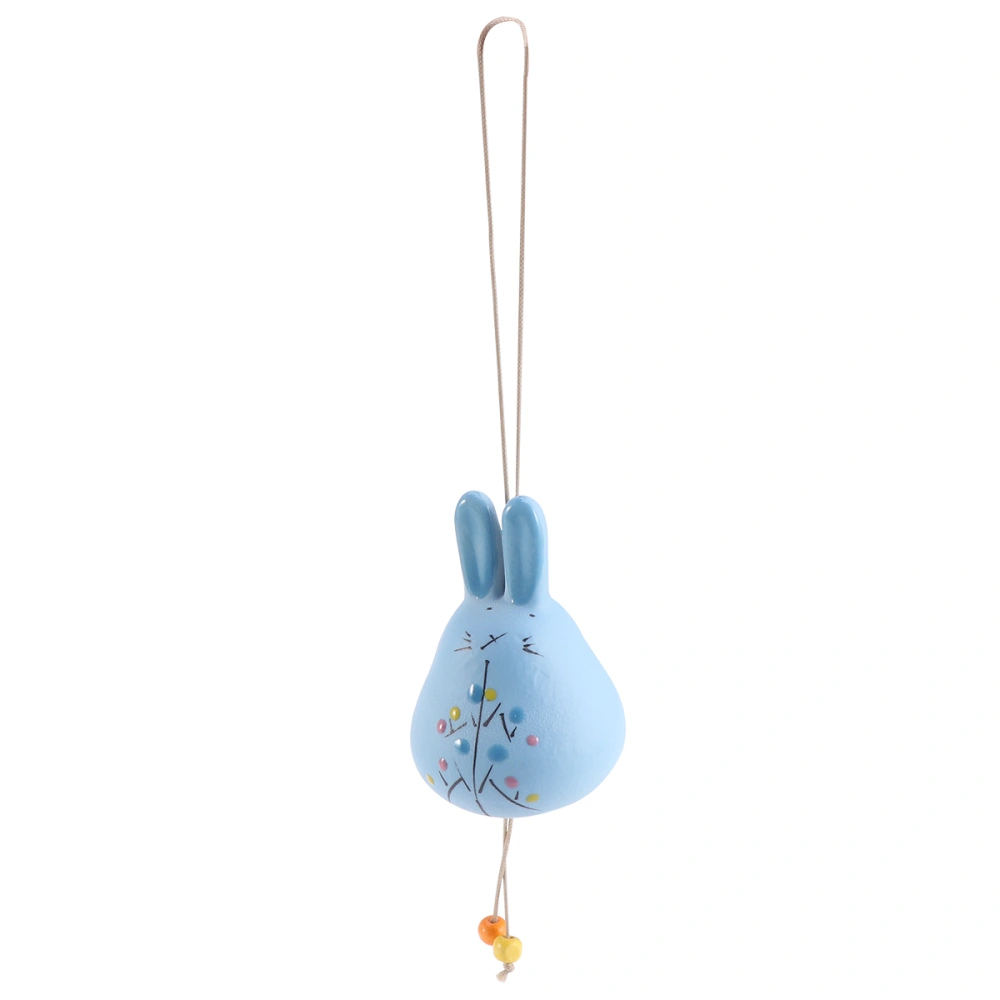 Ceramic Wind Chimes Rabbit Hanging Wind Bell Outdoor Indoor Door Animal Ornaments Home Car Decor Birthday Gift(Random Pattern)