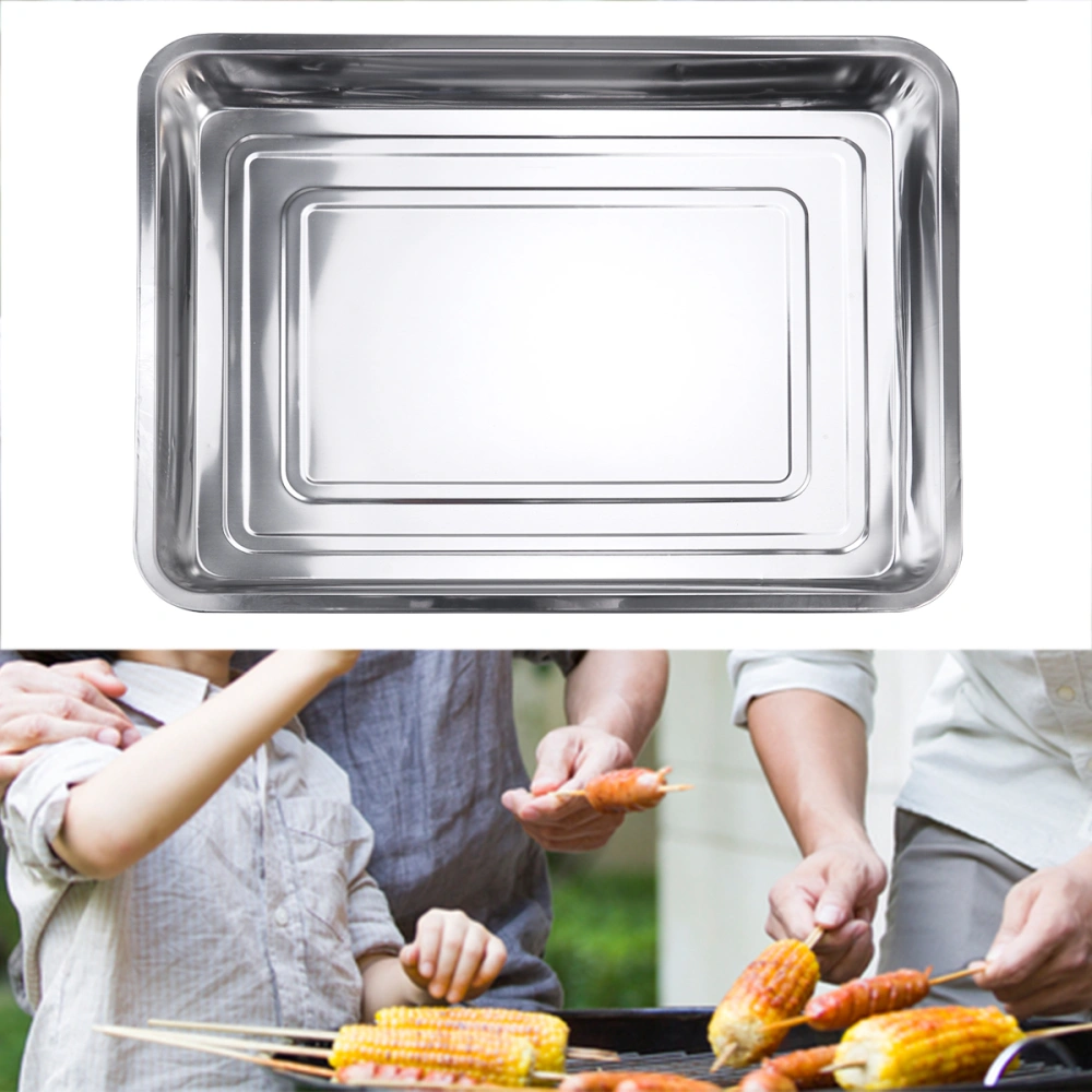 Stainless Steel Grill Plate Resuable Dish Drying Tray Dish Washer Grill Pan 45x35x4.8cm