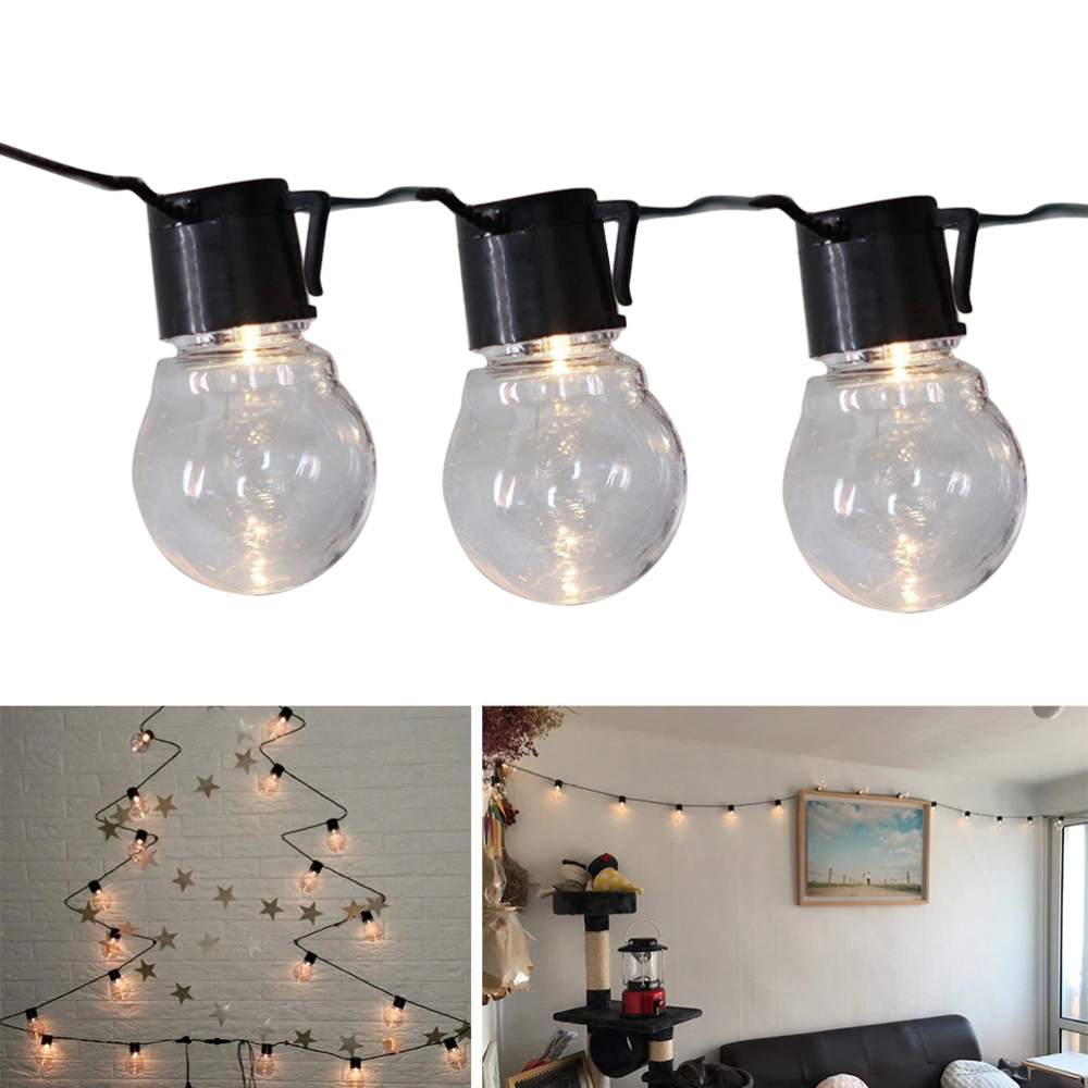 5M LED Bulb String Ligthts with 20pcs Warm Globe Bulbs 5W Bulb Hanging Led Crystal Clear Bulbs Starry Lights for Room Garden Patio Party Christmas Indoor and Outdoor Decor US Plug (Warm Light and Black Line)